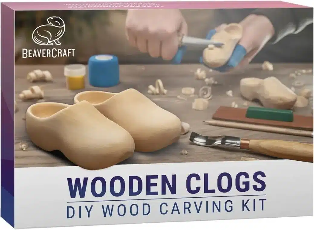 Beavercraft hobby sada wooden clogs carving hobby kit