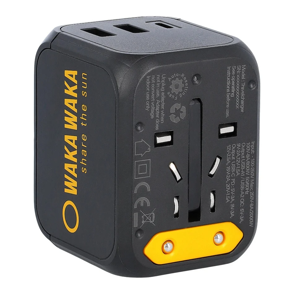 WakaWaka Travelcharger - Compacte Wereldreislader met USB-C en USB-A